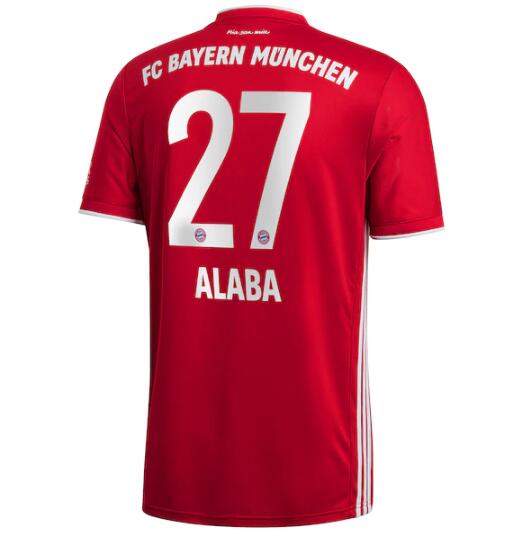 Bayern Munich Home Kit Soccer Jersey Alaba 27 2020/21